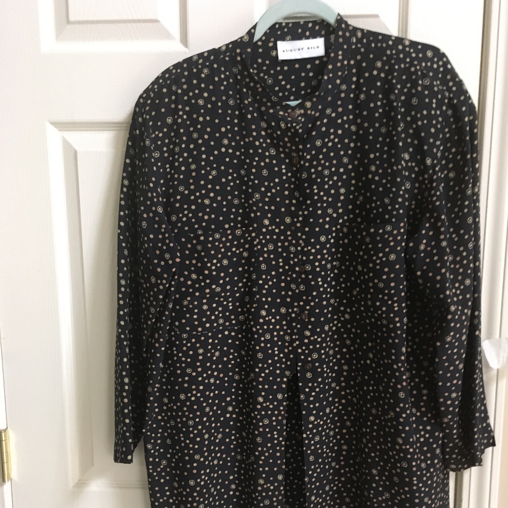Vintage August Silk Blouse Tunic 1X